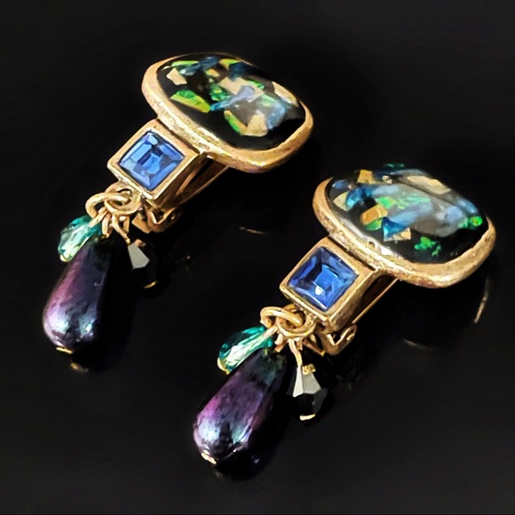 ✨Stunning VTG Signed Chico’s Clip On Earrings - Picture 1 of 3